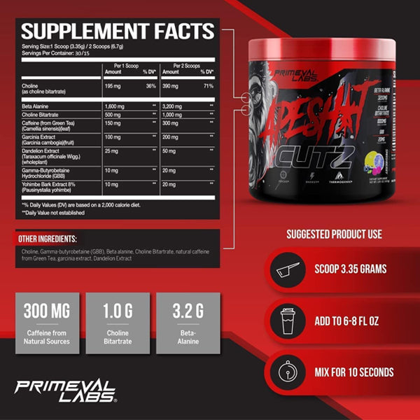 2 x 30 Servings Ape Sh*t Cutz Thermogenic Pre Workout