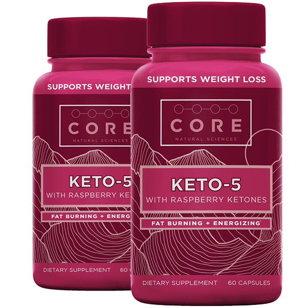 2 x 60 Capsules Core Natural Sciences Keto-5 with Raspberry Keytones