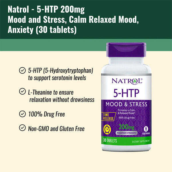 3 x 30 Tablets Natrol 5-HTP Mood & Stress 200mg