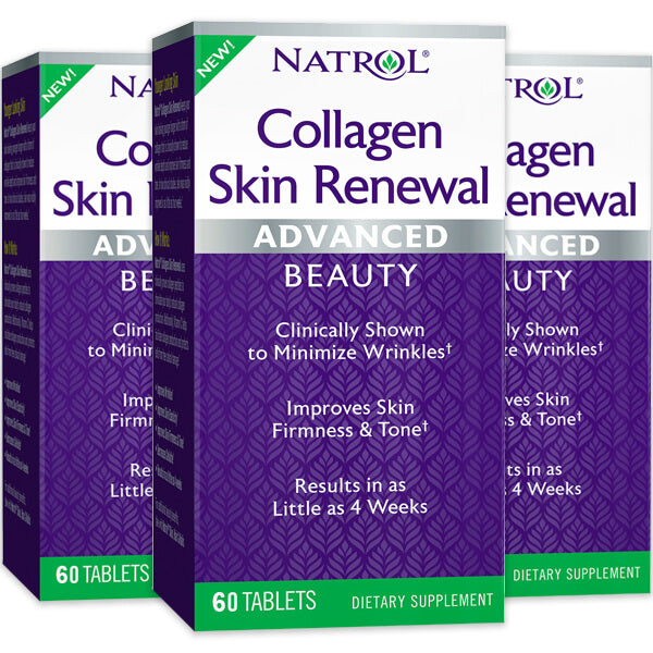 3 x 60 Tablets Natrol Collagen Skin Renewal