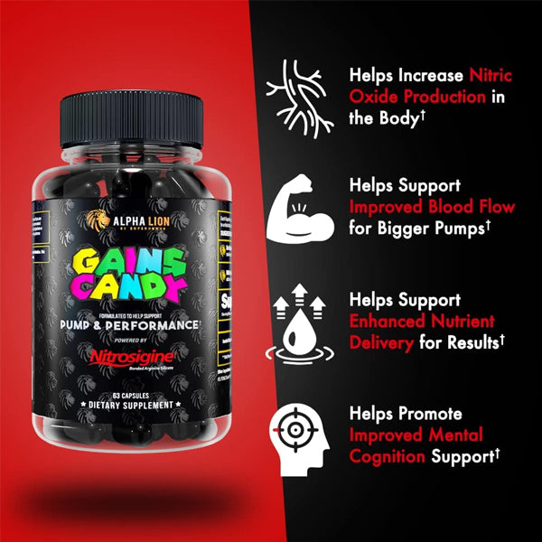 Alpha Lion Gainz Candy Nitrosigine 63 Capsules