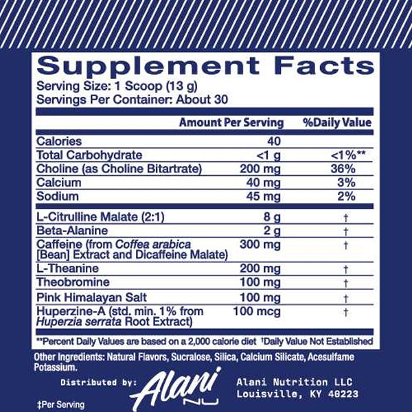 Alani Nu Pre-Workout 30 Servings
