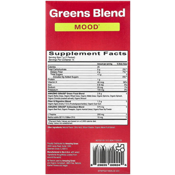 Amazing Grass Greens Blend Mood Singles 15pk