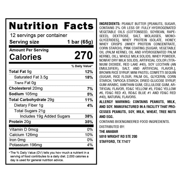 Anabar Protein Packed Candy Bars 12pk