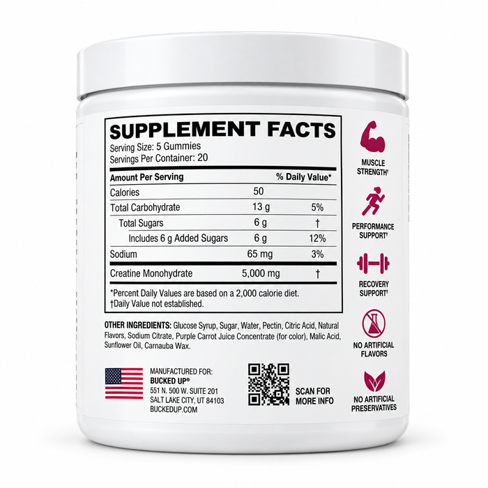 Bucked Up Creatine Gummy Bucks 20 Servings