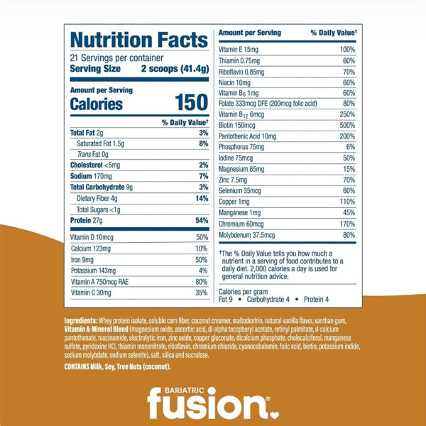 Bariatric Fusion High Protein Meal Replacement 21 Servings