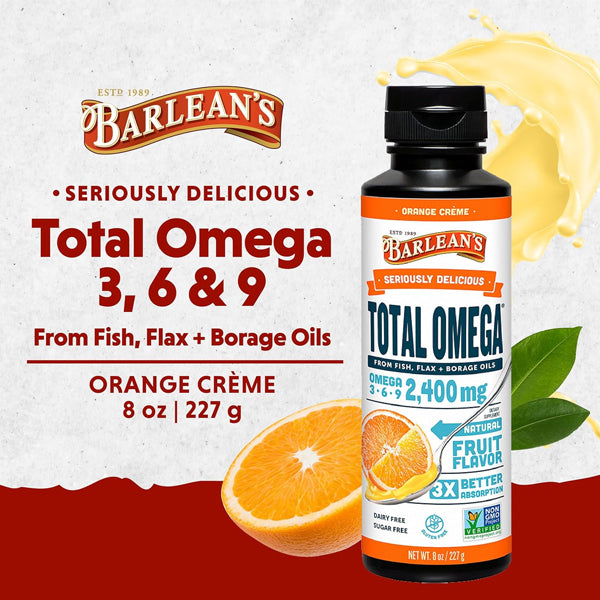 Barlean's Total Omega 3-6-9 2400mg 8oz