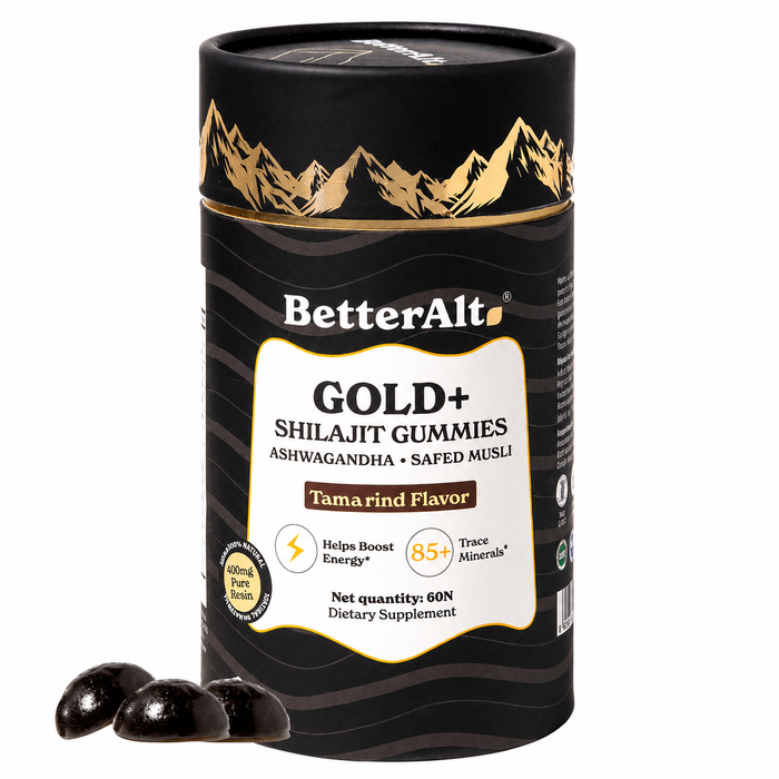 BetterAlt Gold+ Shilajit 60 Gummies