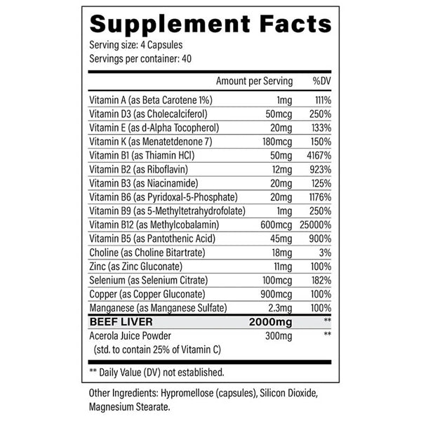 Black Magic Nine Lives Beef Liver +Vitamins 160 Capsules