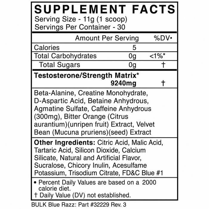 Blackmarket Labs Bulk Test Preworkout 30 Servings