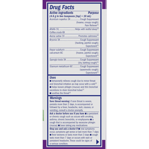 Boericke & Tafel Nighttime Cough & Bronchial Syrup 4oz