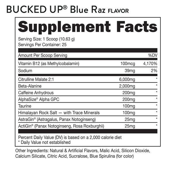 Bucked Up Pre-Workout 25 Servings