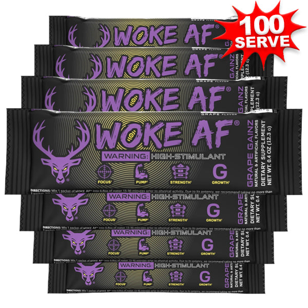 Woke Af Blood Raz Flavor Bucked Up Woke AF Pre-Workout Singles 100pk Woke AF vs Woke Af Blood Raz Flavor Bucked Up Woke AF Pre-Workout Singles 100pk Woke AF vs
