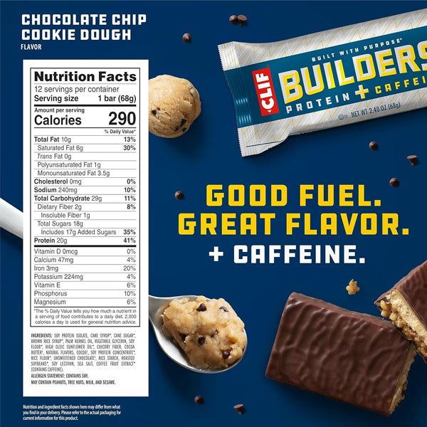 Clif Builders Protein + Caffeine Bars 12pk