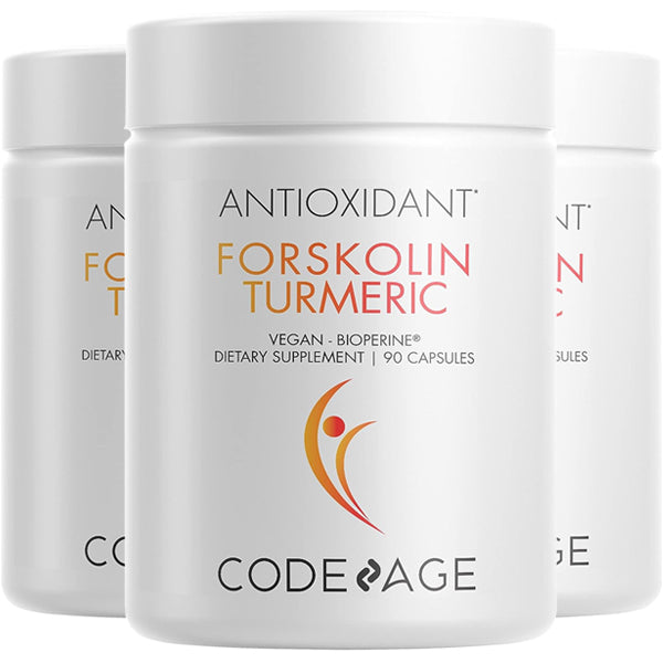 3 x 90 Capsules CodeAge Antioxidant Forskolin Turmeric