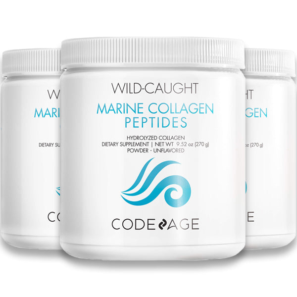 3 x 270g CodeAge Wild Caught Marine Collagen Peptides