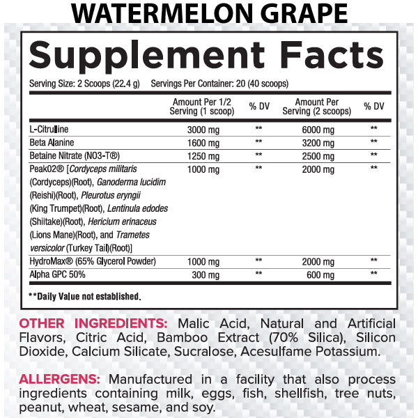 Core Nutritionals Pump Pre-Workout 40/20 Servings