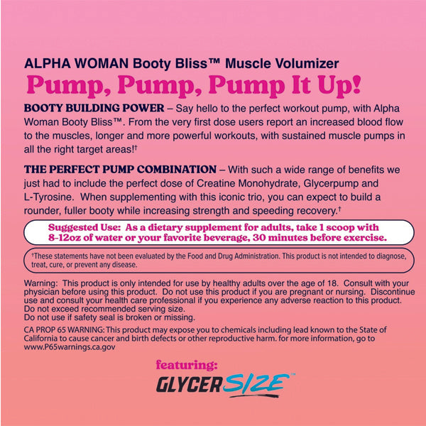 AlphaWoman Booty Bliss Booty Volumizer 30 Servings