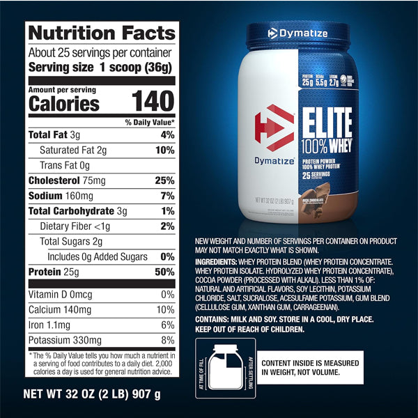 Dymatize Elite 100% Whey Protein 2lbs