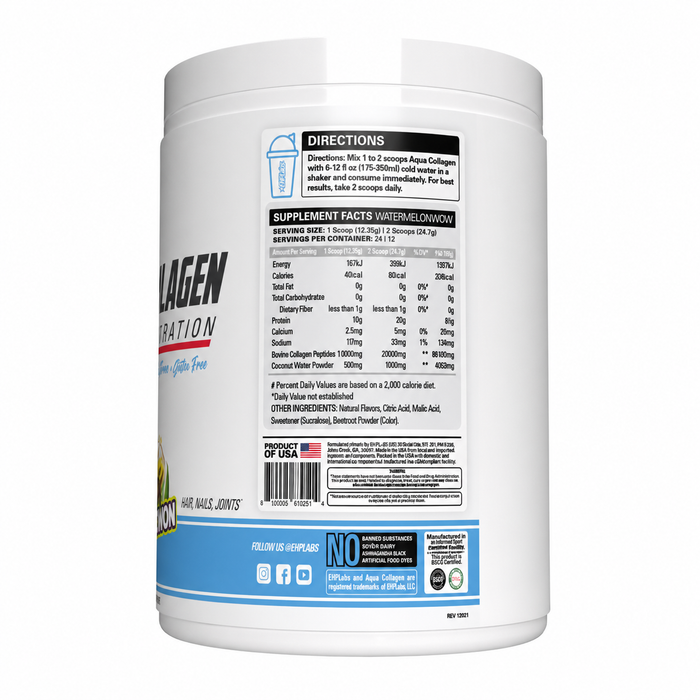 EHP Labs Aqua Collagen +Hydration 24/12 Servings