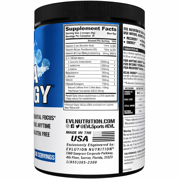 EVL Nutrition BCAA Energy 30 Servings