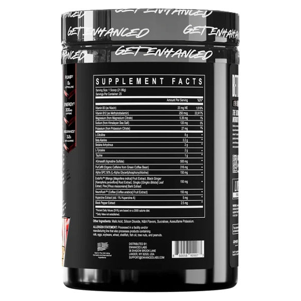 Enhanced Labs Rage 3.0 Stim Pre Workout 20 Servings