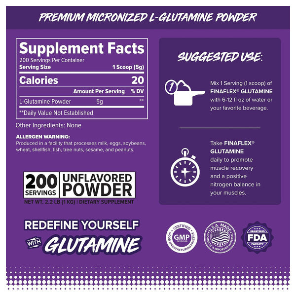 Finaflex Micronized L-glutamine 200 Servings