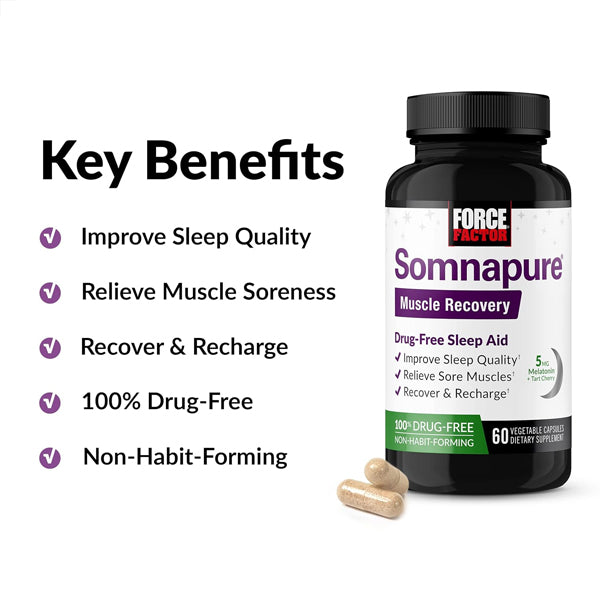 Force Factor Somnapure Muscle Recovery Sleep Aid Capsules