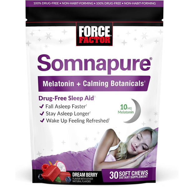 2 x 30 Soft Chews Force Factor Somnapure Melatonin + Calming Botanicals