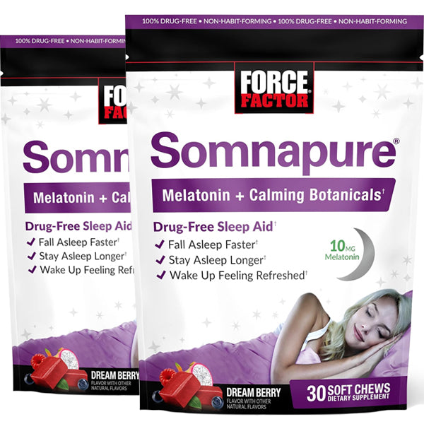 2 x 30 Soft Chews Force Factor Somnapure Melatonin + Calming Botanicals
