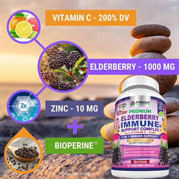 Fresh Healthcare Elderberry Immune Support Complex Capsules
