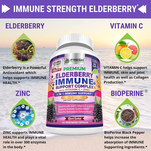 Fresh Healthcare Elderberry Immune Support Complex Capsules