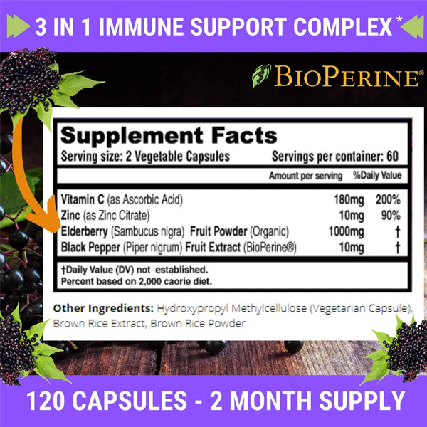 Fresh Healthcare Elderberry Immune Support Complex Capsules