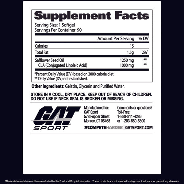 GAT Sport CLA 1250 Body Composition Support Softgels