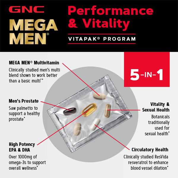 GNC Mega Men Performance & Vitality Vitapcks