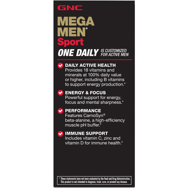 GNC Mega Men Sport One Daily Multivitamin Caplets