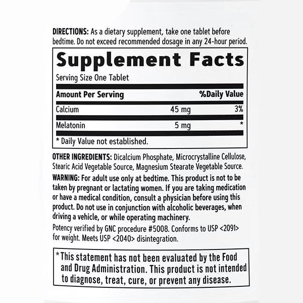 GNC Melatonin 5mg 21 Tablets