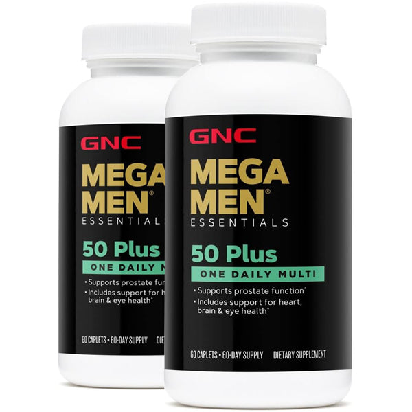 2 x 60 Caplets GNC Mega Men Essentials 50 Plus Daily Multi