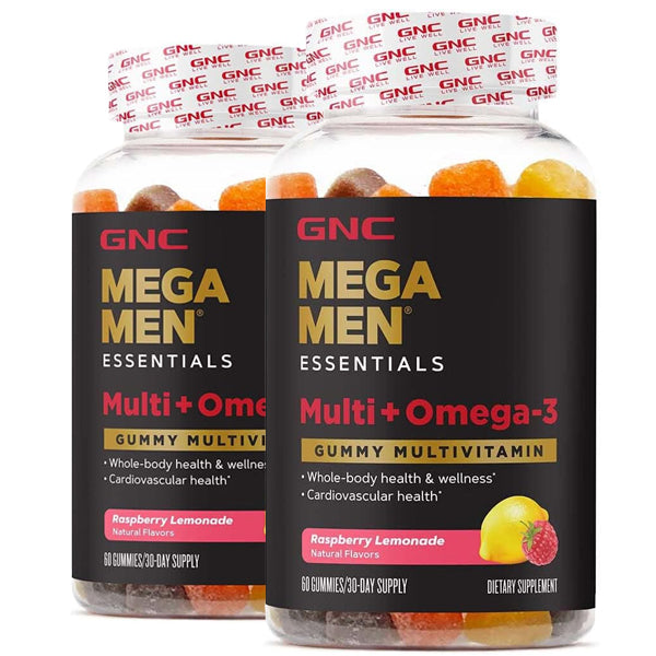 2 x 60 Gummies GNC Mega Men Essentials Multi + Omega-3
