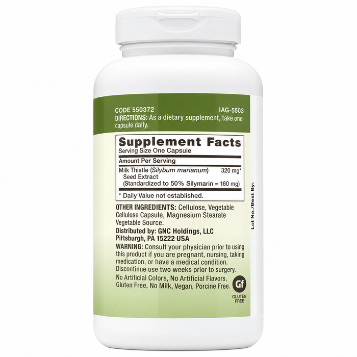 GNC Herbal Plus Milk Thistle 320mg 300 Capsules