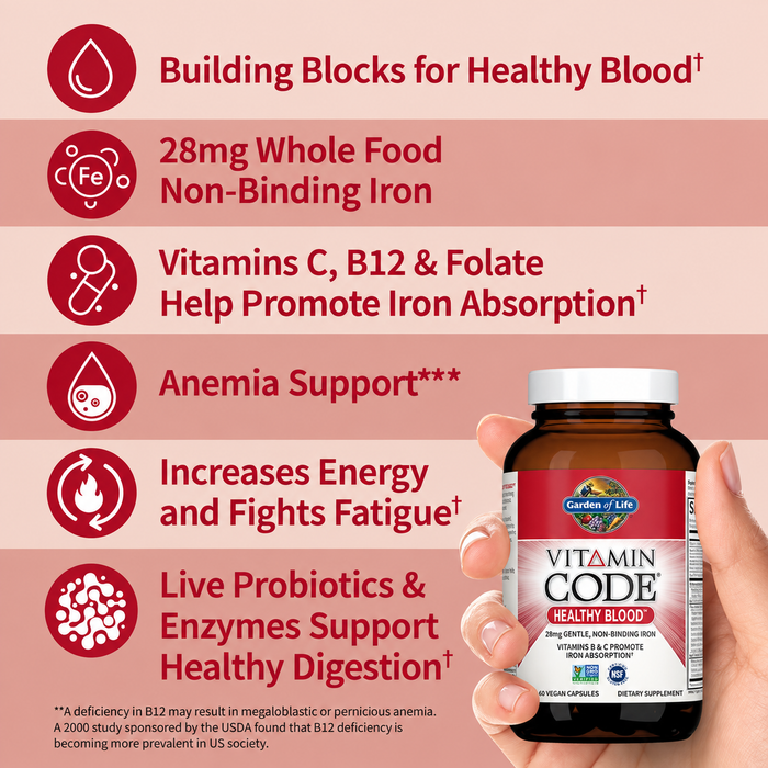 Garden Of Life Vitamin Code Healthy Blood 60 Capsules