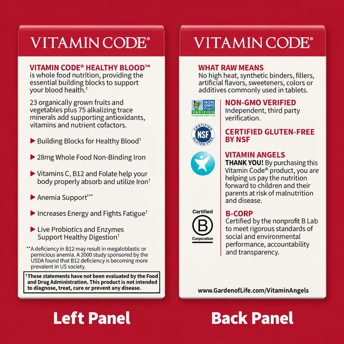 Garden Of Life Vitamin Code Healthy Blood 60 Capsules