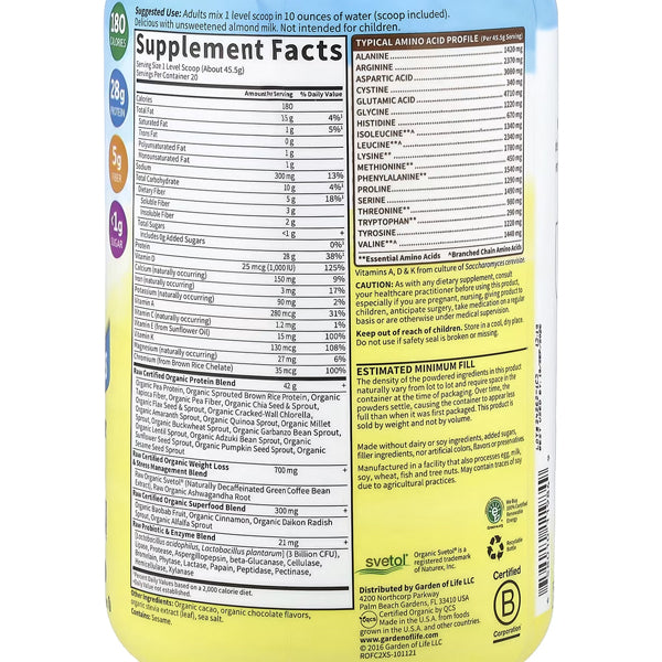 Garden Of Life Raw Organic Fit Protein 20 Servings