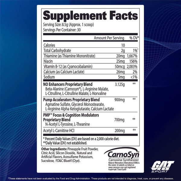 GAT Sport PMP Stim-Free 30 Servings