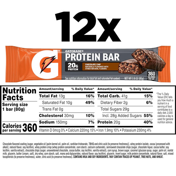 Gatorade Whey Protein Bars 12pk