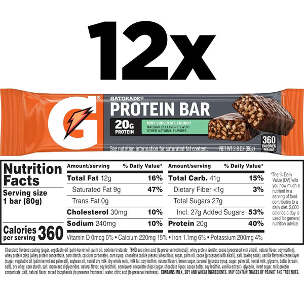 Gatorade Whey Protein Bars 12pk