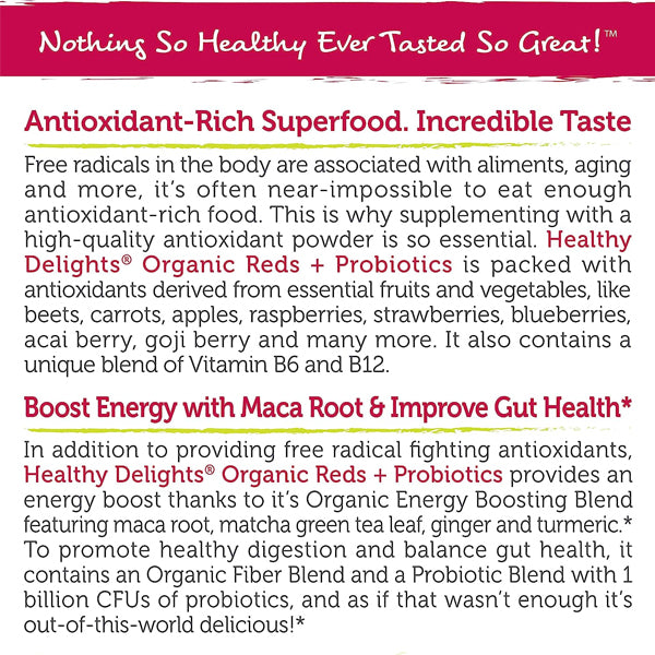 Healthy Delights Organic Reds + Probiotics Superfood 30 Servings