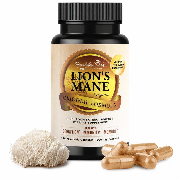 Healthy Day Lion's Mane Mushroom Cognition 120 Capsules