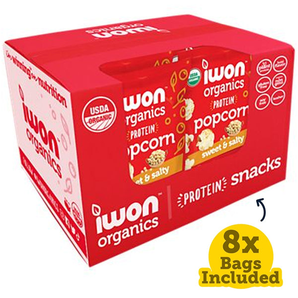 8 x 1oz IWON Organics Protein Popcorn