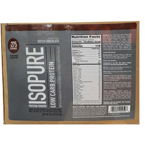 Nature's Best Isopure Isolate Protein 20lbs